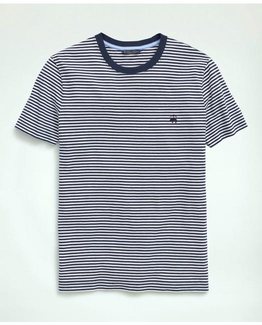 Shop Brooks Brothers Cotton Feeder Stripe T-shirt | Navy | Size 2xl