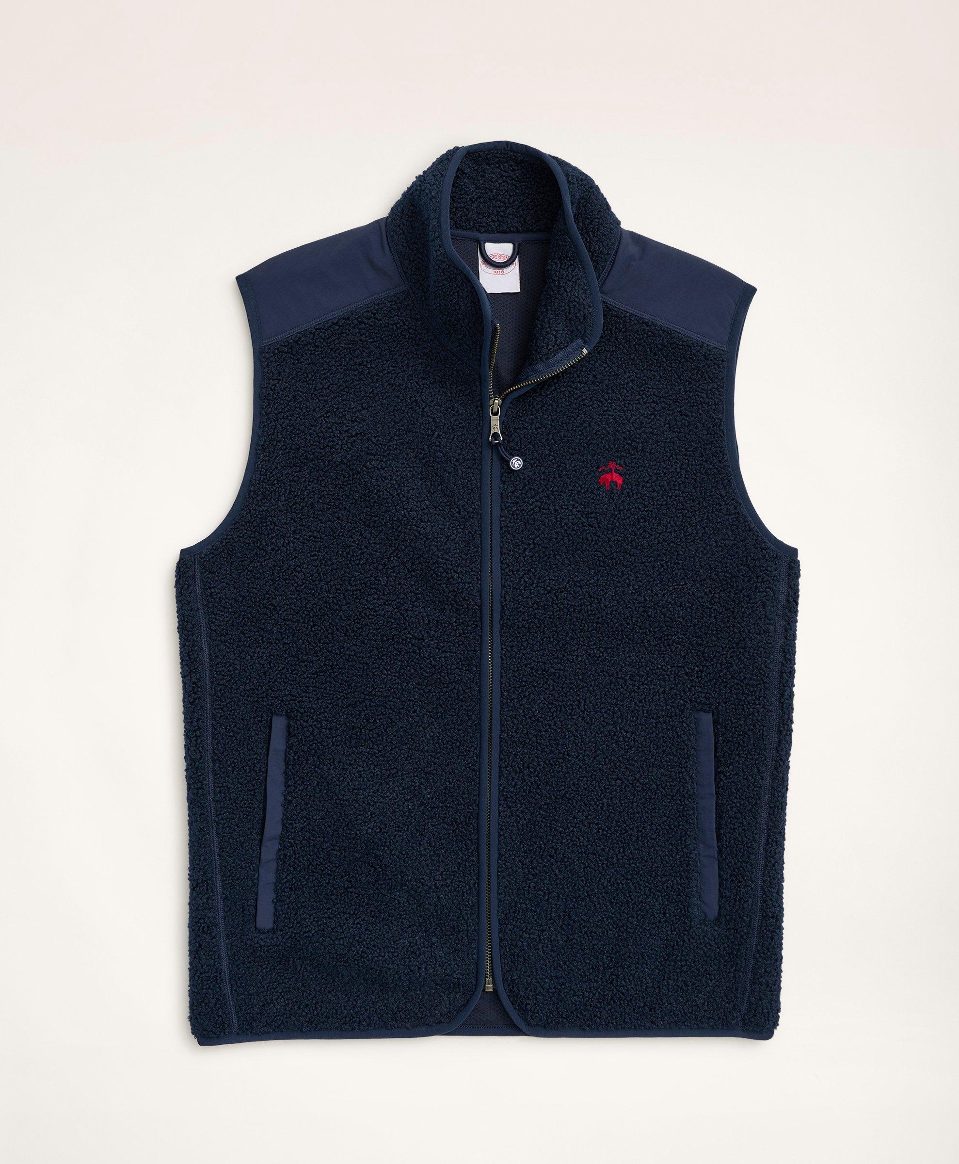 BROOKS BROTHERS BIG & TALL TEDDY FLEECE ZIP VEST