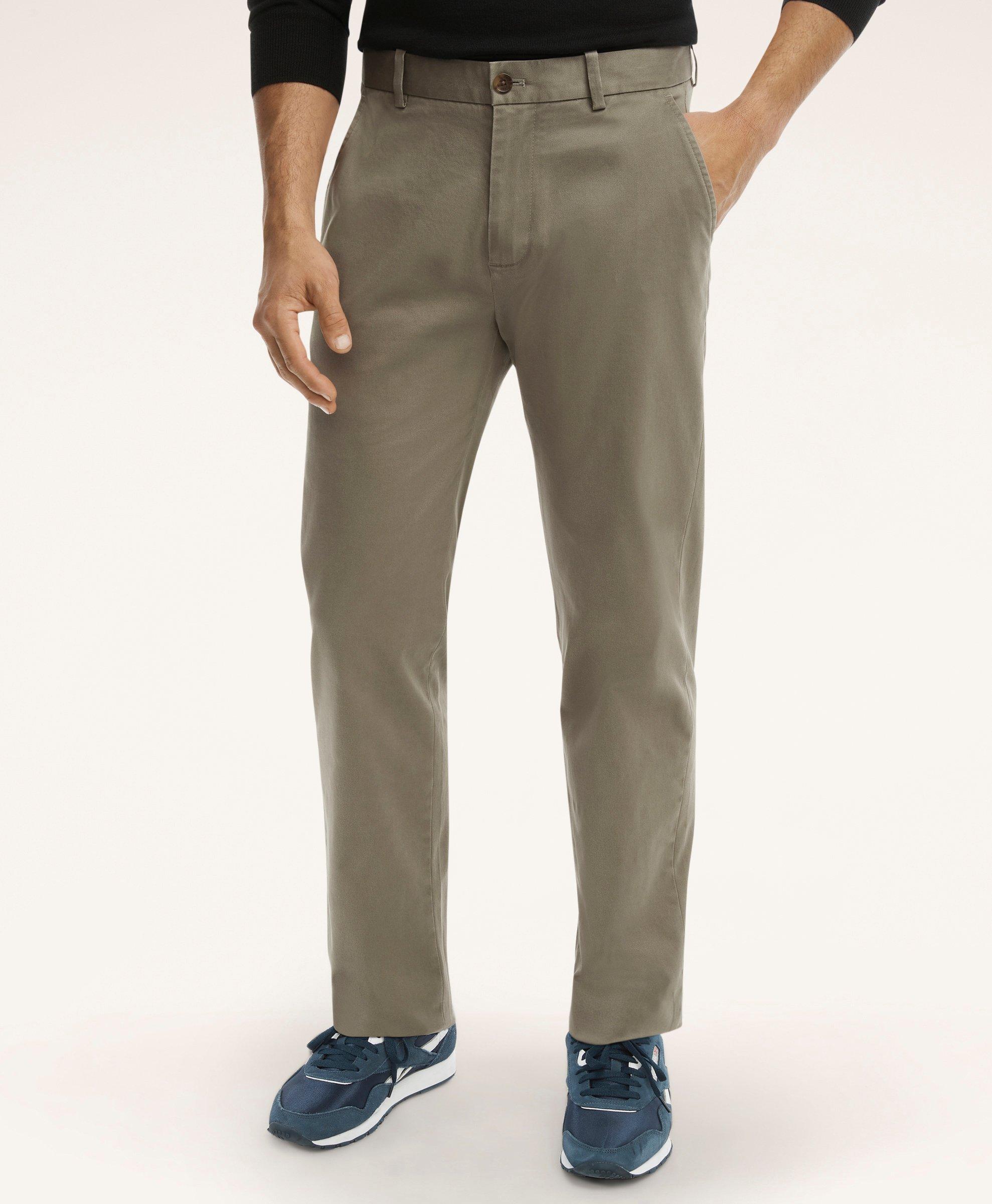 Brooks Brothers Washed Stretch Chino Pants In Green