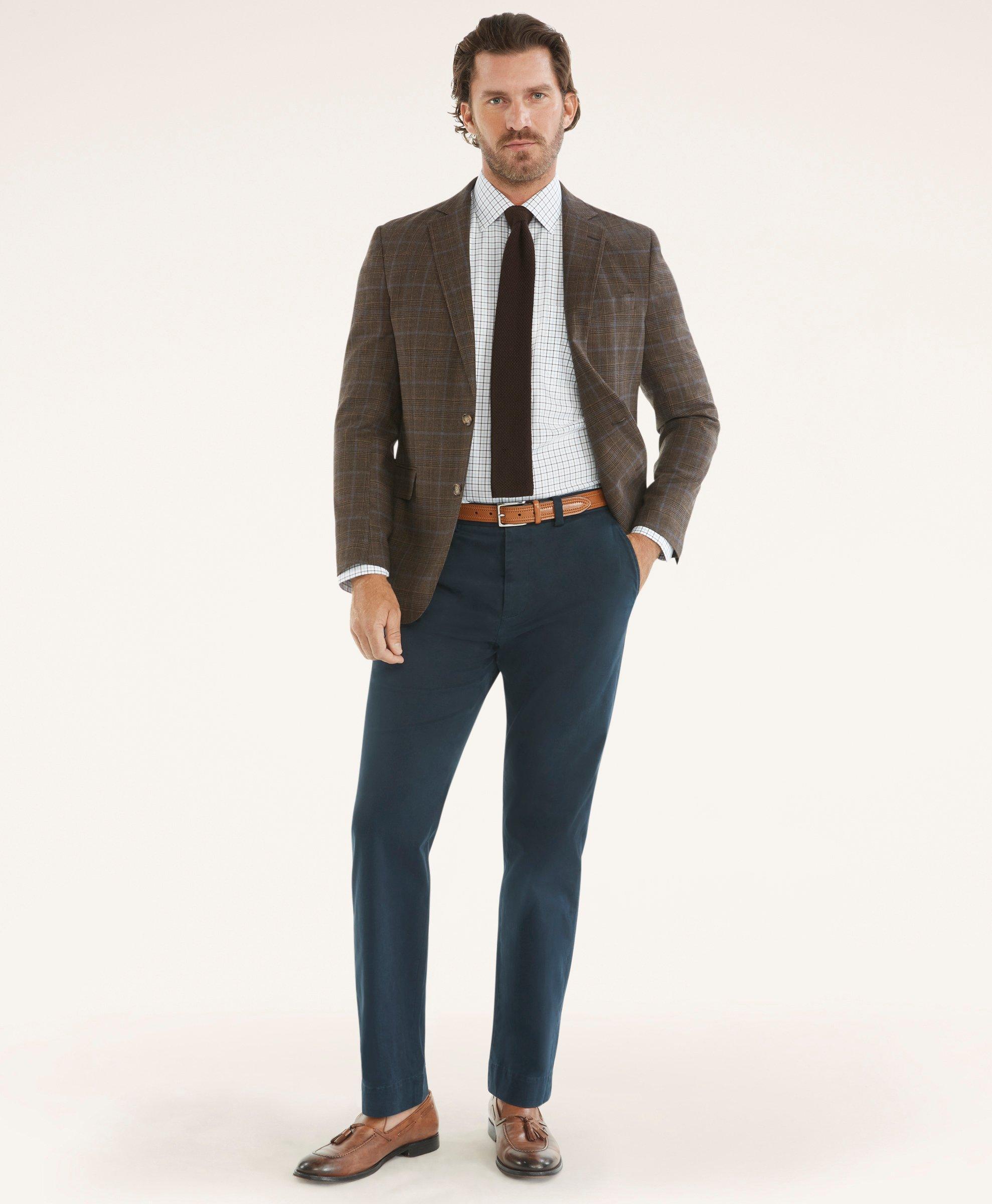 Brooks Brothers Washed Stretch Chino Pants In Navy