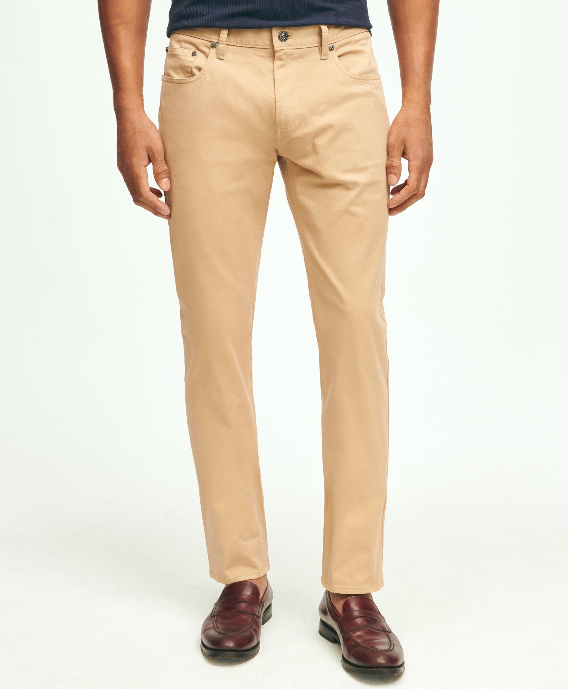 Brooks Brothers Slim Fit Five-pocket Stretch Cotton Garment Dyed Pants | Beige | Size 30 30