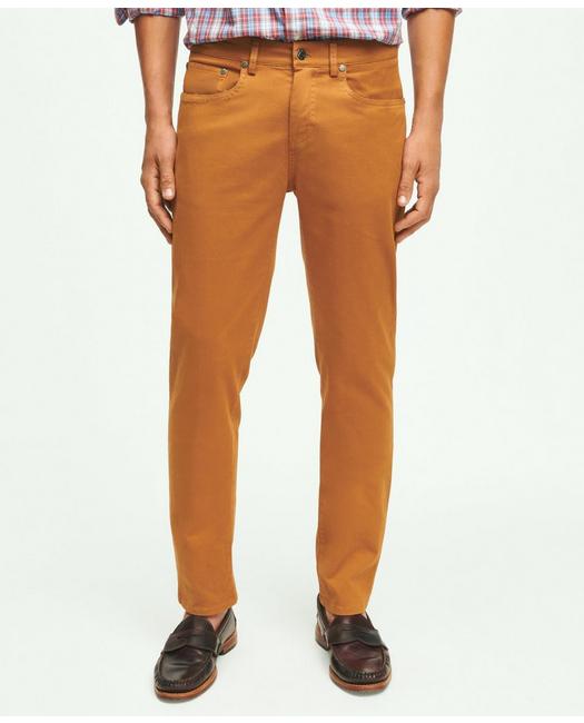 Brooks Brothers Slim Fit Five-pocket Stretch Cotton Garment Dyed Pants | Brown | Size 28 32