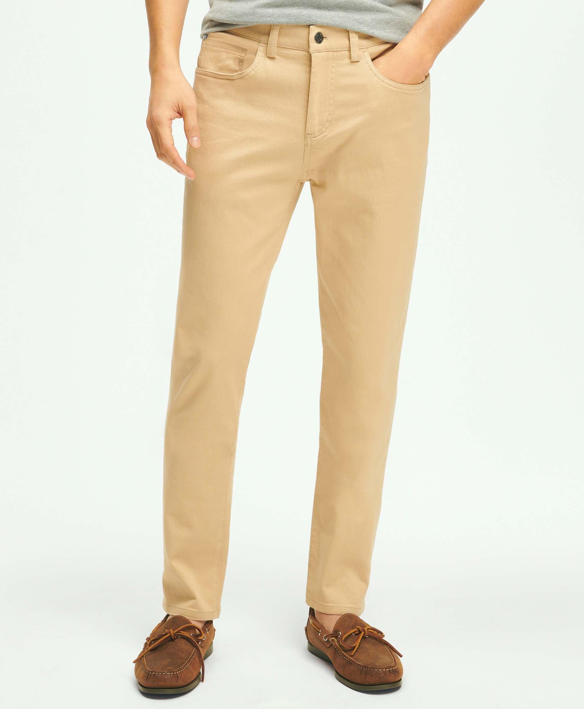 Shop Brooks Brothers The 5-pocket Twill Pants | Dark Beige | Size 38 32