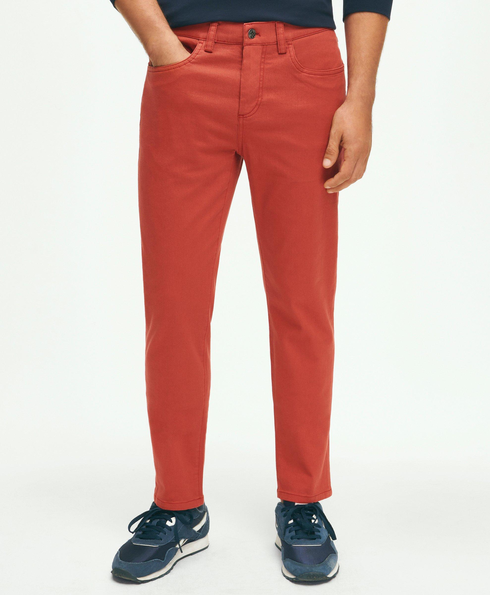 Shop Brooks Brothers The 5-pocket Twill Pants | Red | Size 38 32