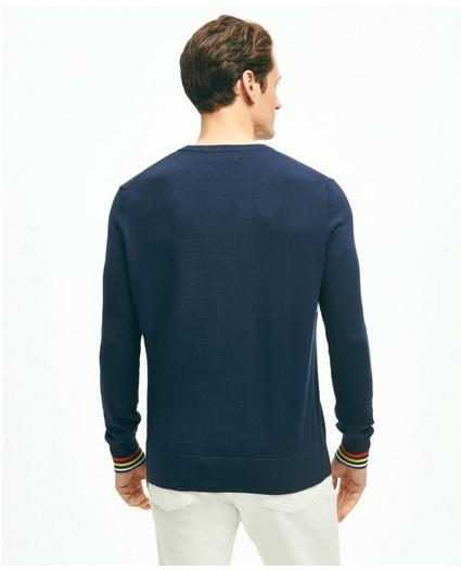 Cotton Rowing Motif Intarsia Sweater
