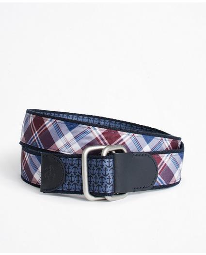 Plaid and Solid Reversible Stretch Belt