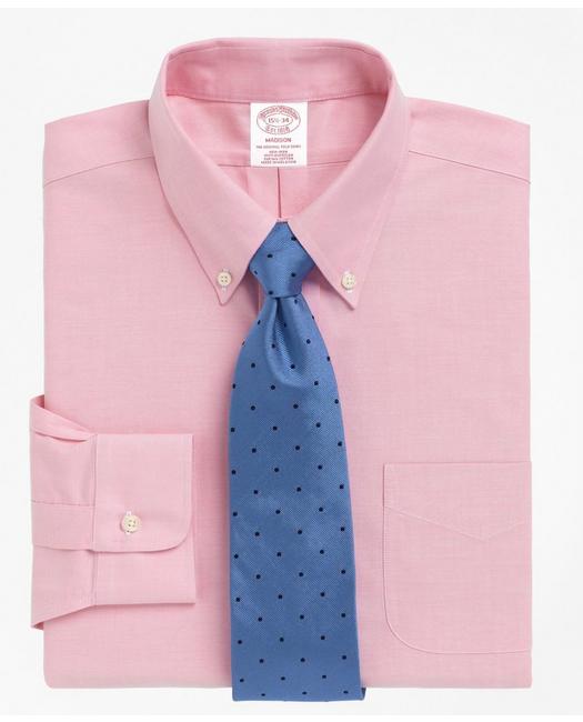 Brooks Brothers Cool Madison Relaxed-fit Dress Shirt, Non-iron Button-down Collar | Pink | Size 14½ 33