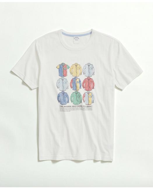 Brooks Brothers Washed Cotton Fun T-shirt | White | Size Large