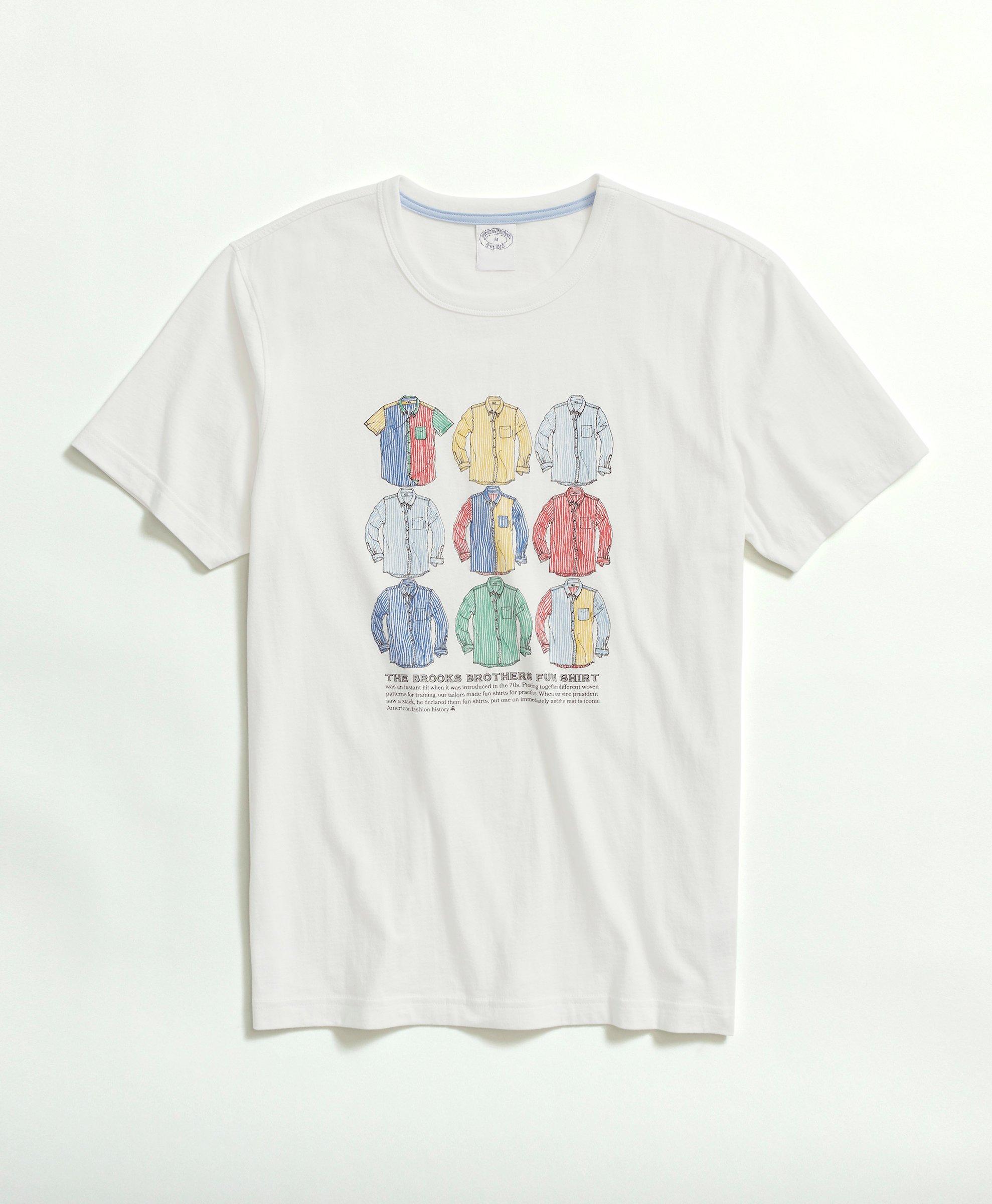Brooks Brothers Washed Cotton Fun T-shirt | White | Size Xl
