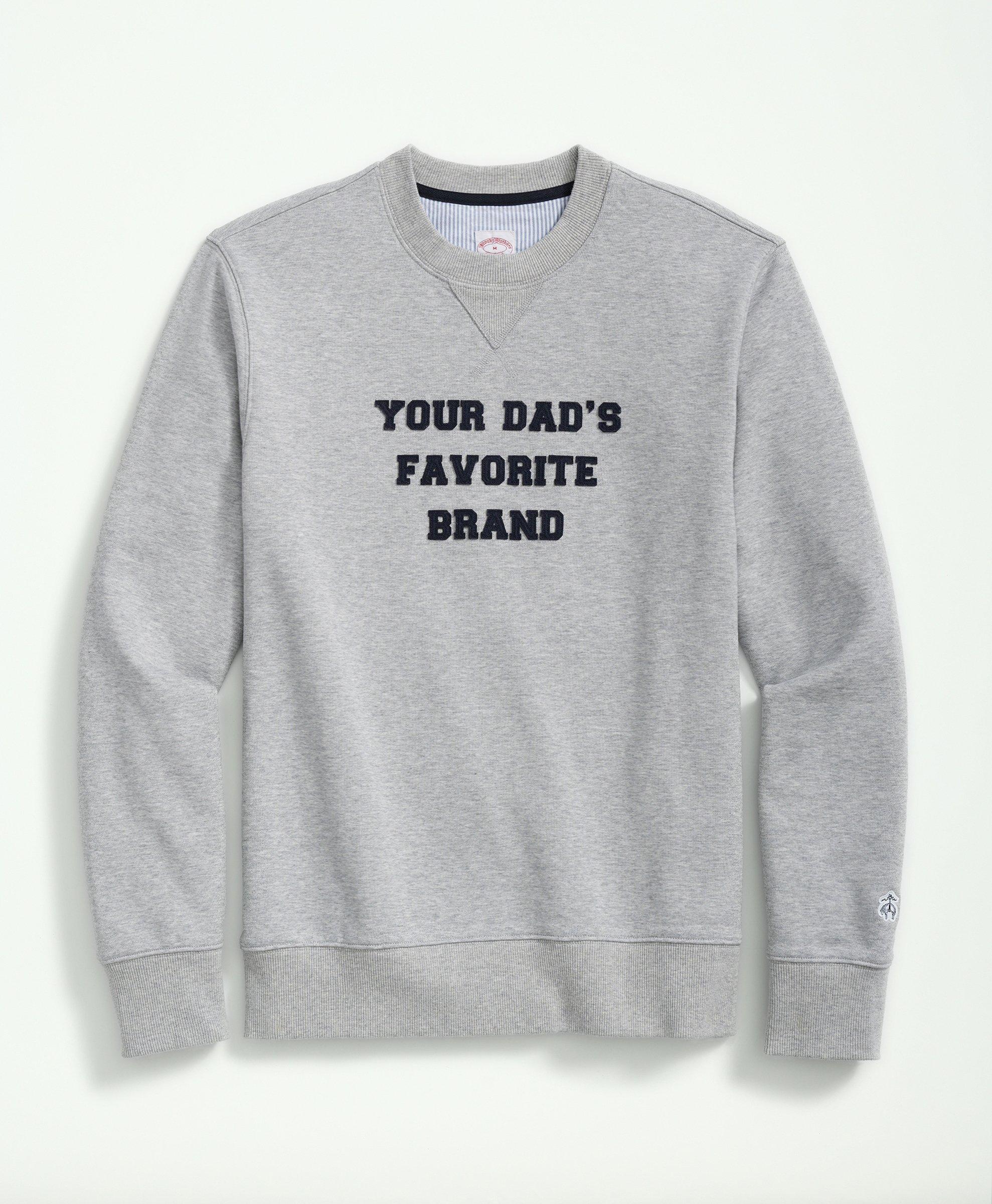 Brooks Brothers Your Dad's Favorite Brand Sweatshirt In French Terry Cotton | Grey | Size Medium