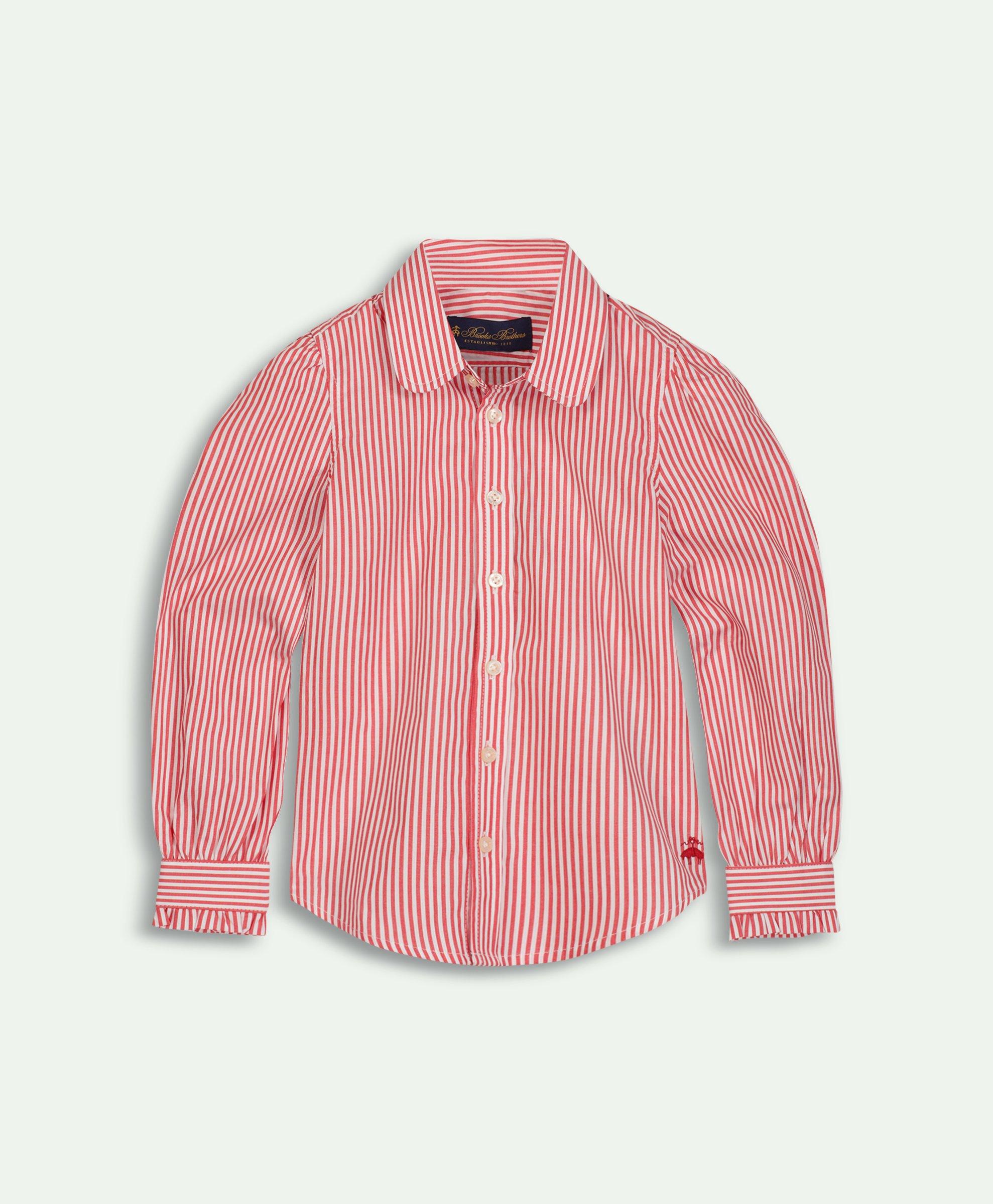 Brooks Brothers Kids'  Girls Cotton Striped Shirt | Red | Size 10