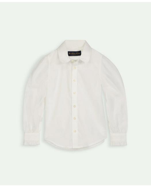 Brooks Brothers Kids'  Girls Cotton Shirt | White | Size 12