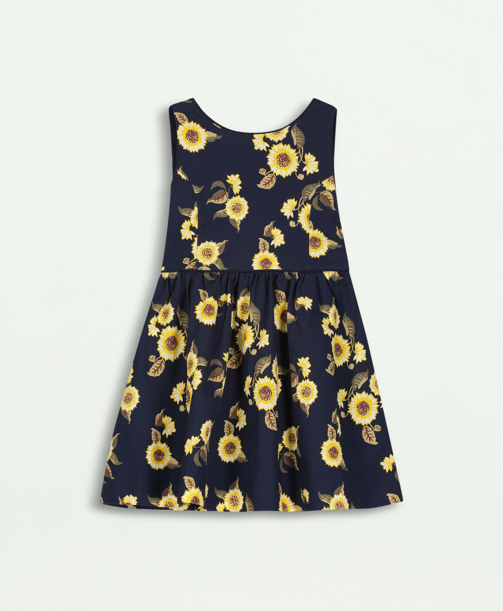 Brooks Brothers Kids'  Girls Sleeveless Floral Print Dress | Navy | Size 12