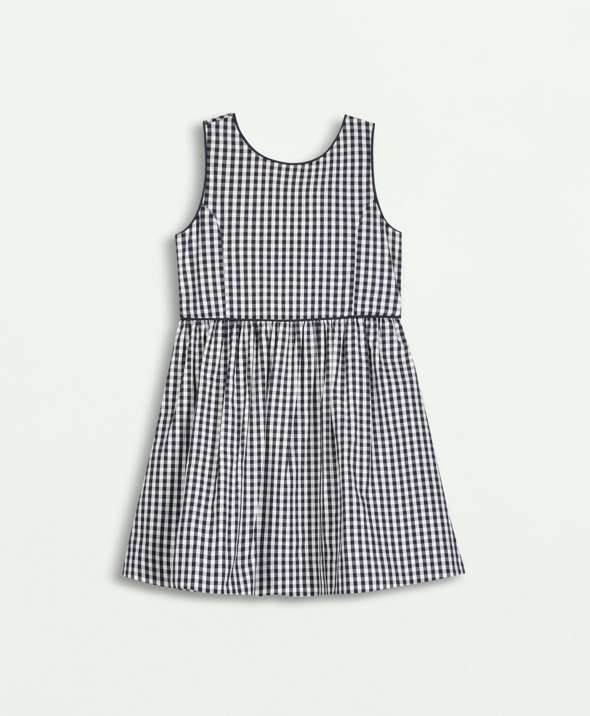 Brooks Brothers Kids'  Girls Gingham Sleeveless Dress | Navy | Size 14