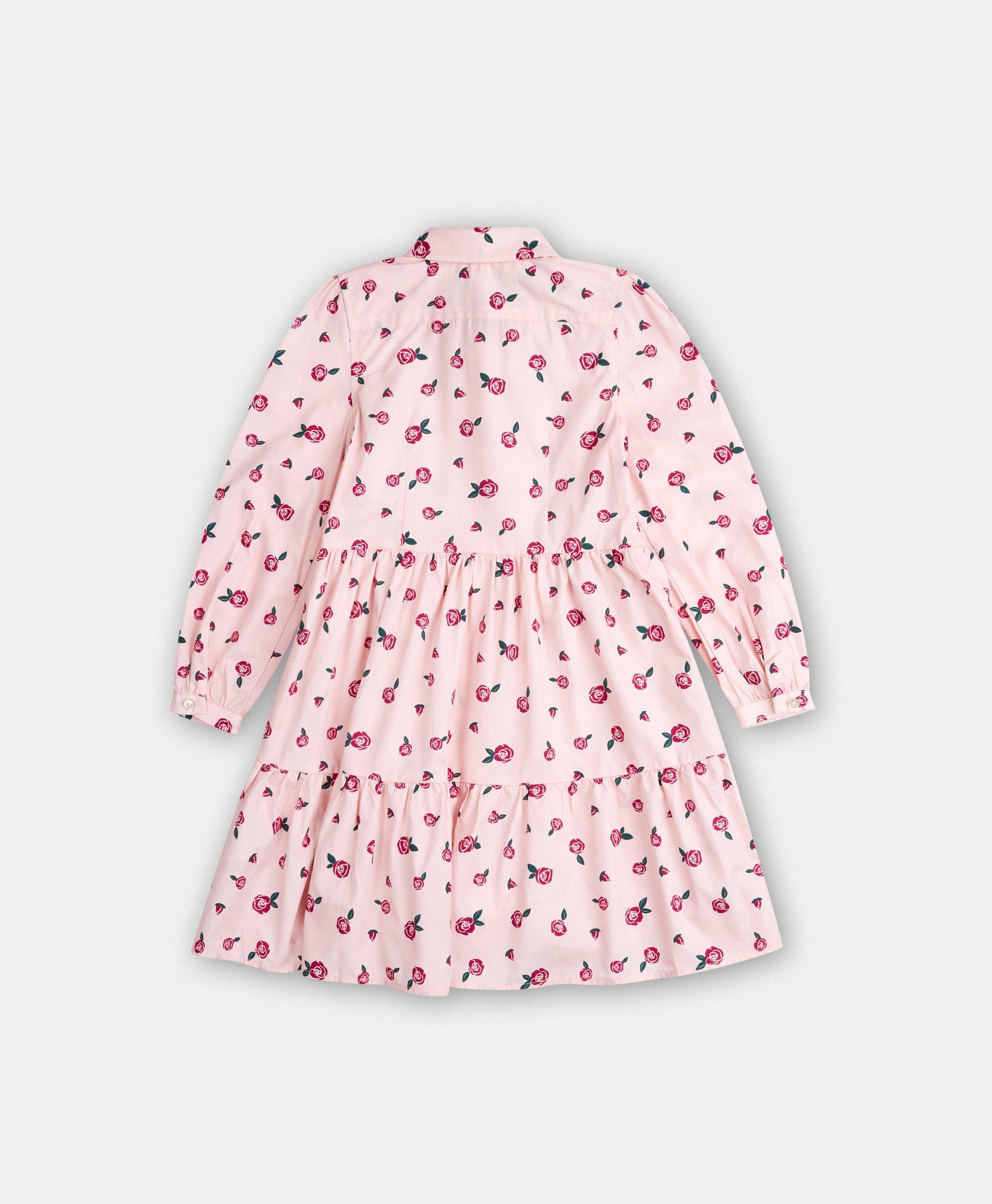 Cotton Rose Print Shirt Dress