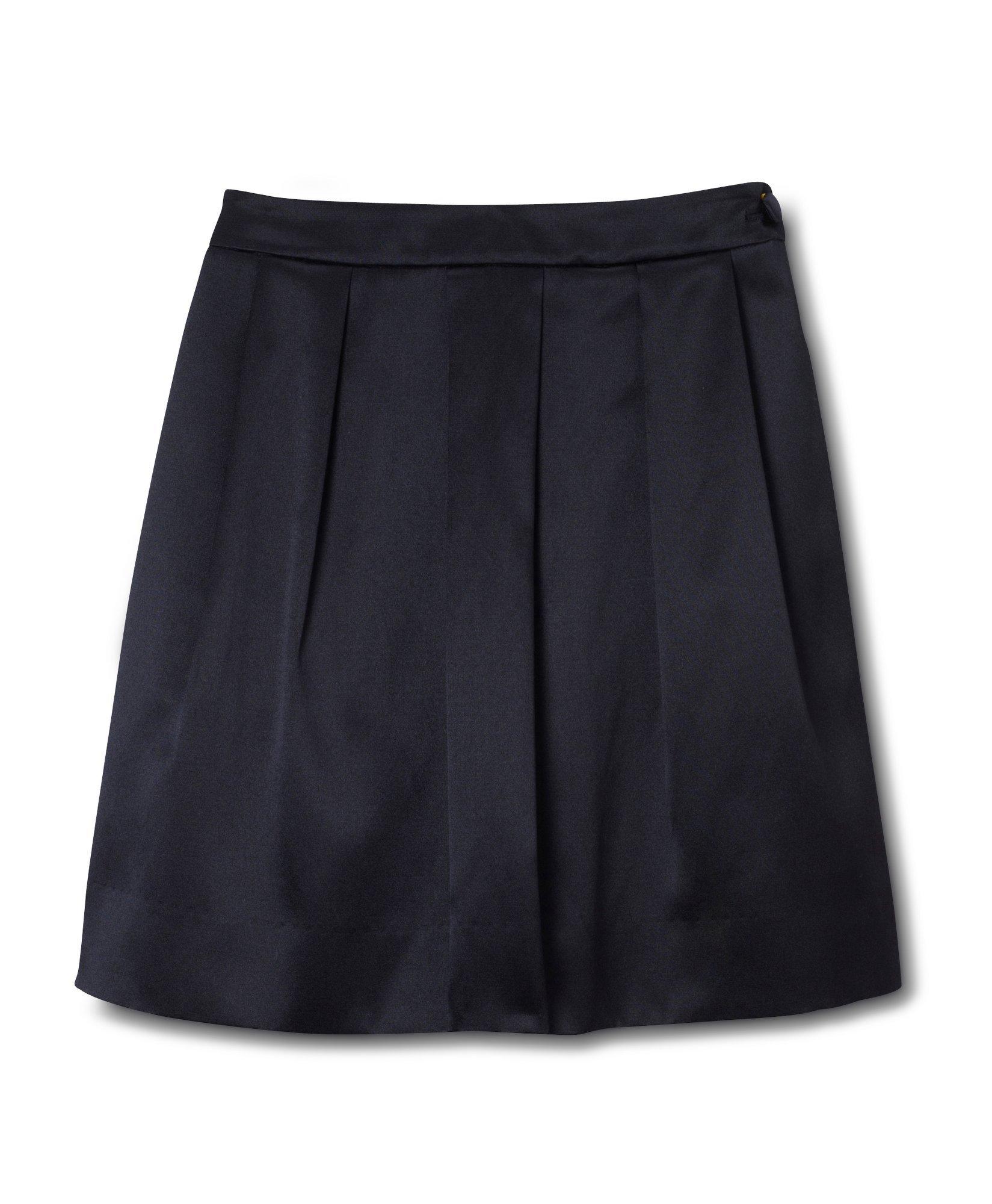 Brooks Brothers Kids'  Girls Solid Silk Cotton Satin Skirt | Black | Size 5