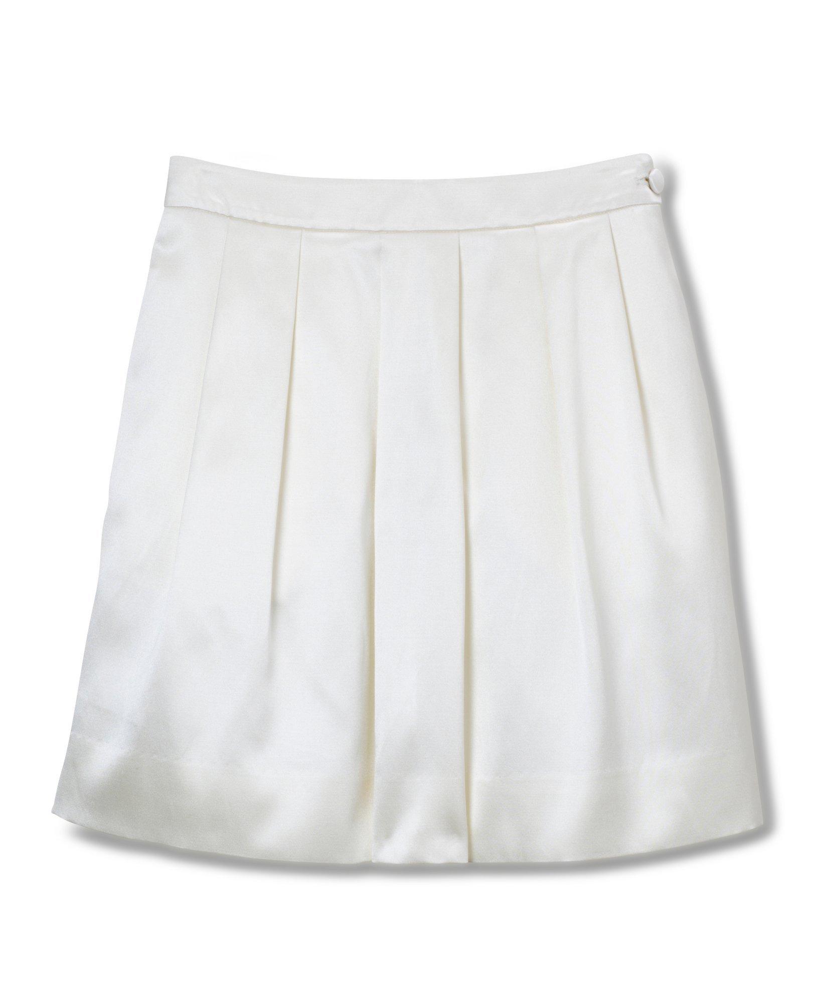 Brooks Brothers Kids'  Girls Solid Silk Cotton Satin Skirt | Vanilla Ice | Size 4