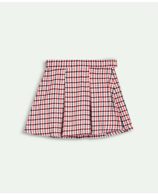 Brooks Brothers Kids'  Girls Cotton Flannel Pleated Skirt | Red | Size 8