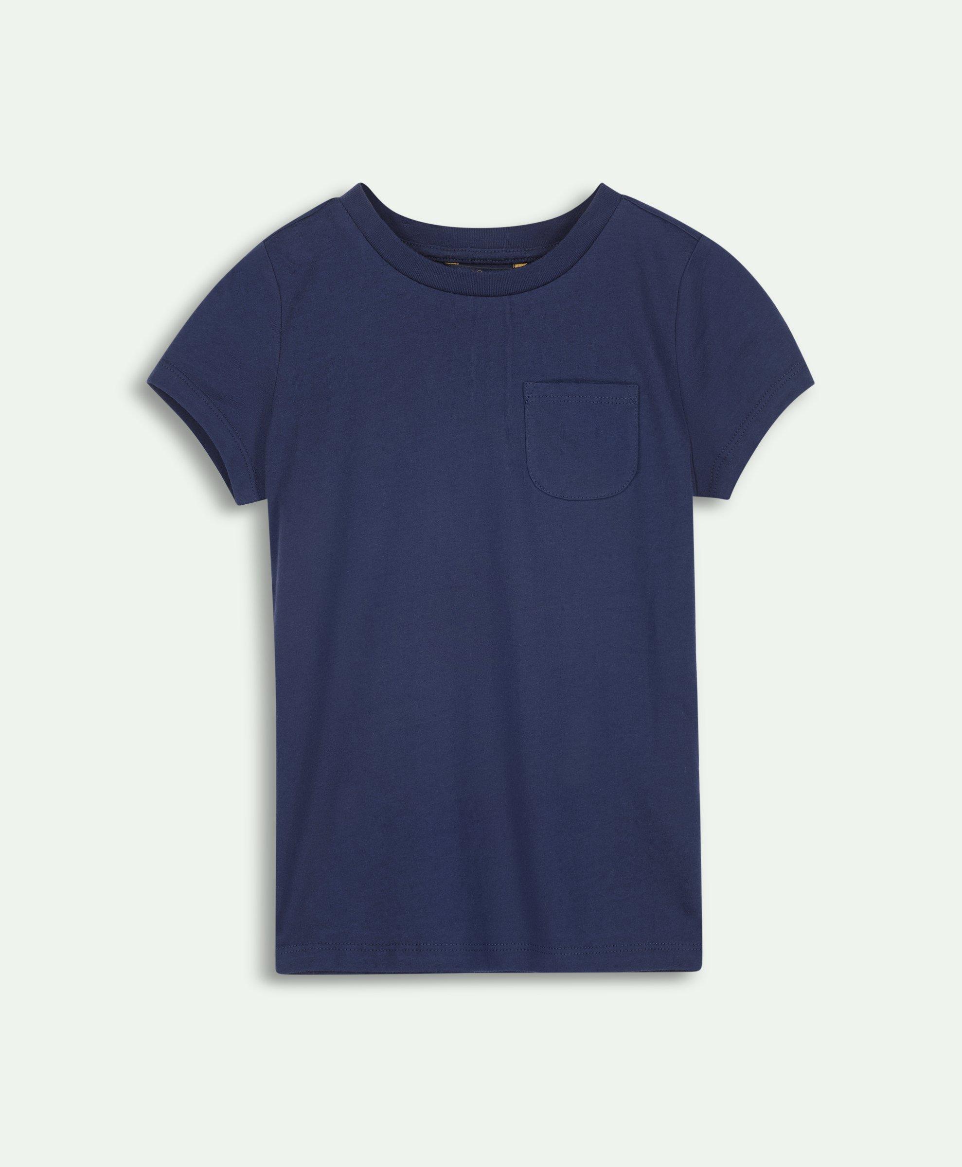 Brooks Brothers Kids'  Girls Cotton Crewneck T-shirt | Navy | Size 8