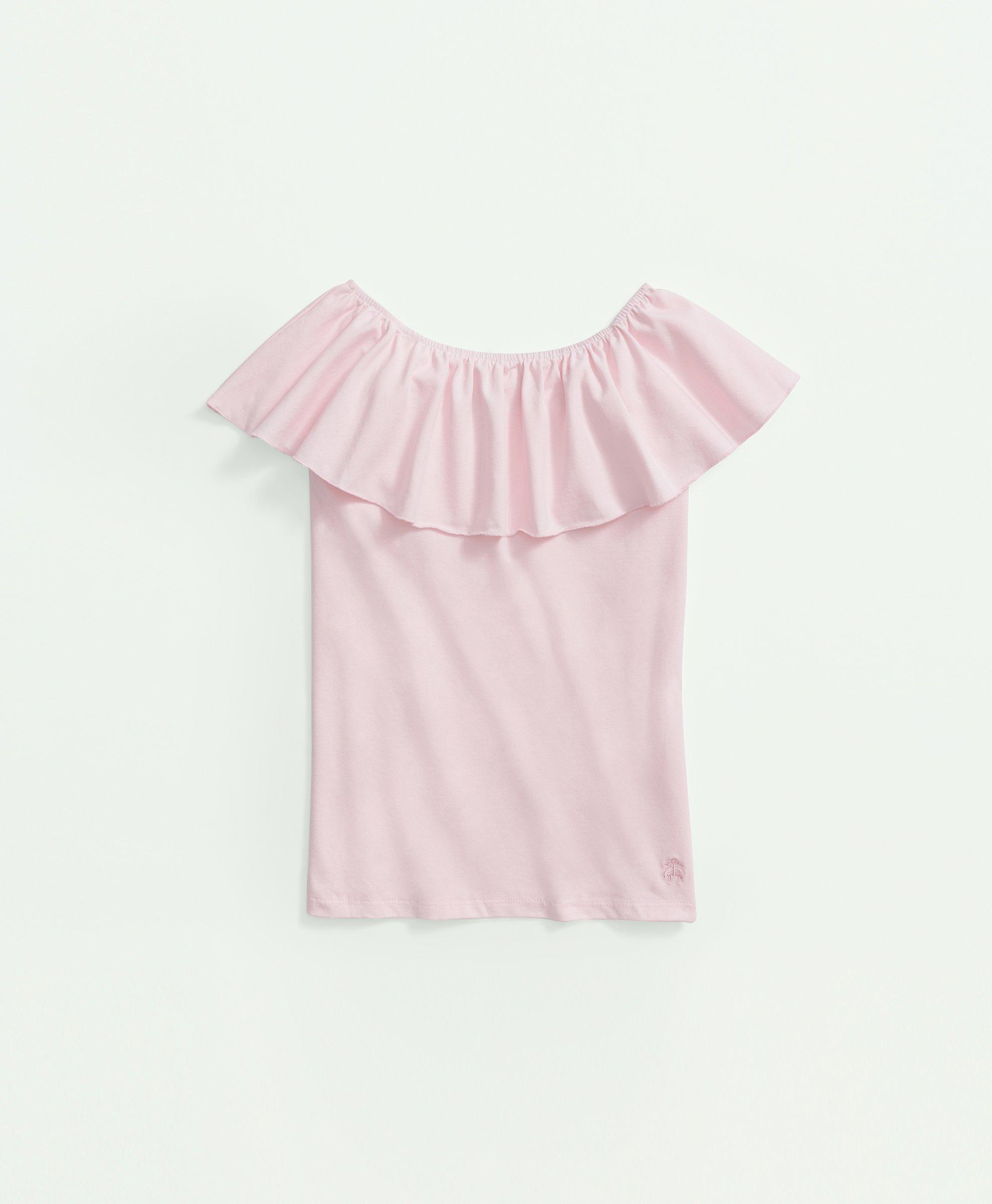 Brooks Brothers Kids'  Girls Sleeveless Ruffle-neck Top | Light Pink | Size 6