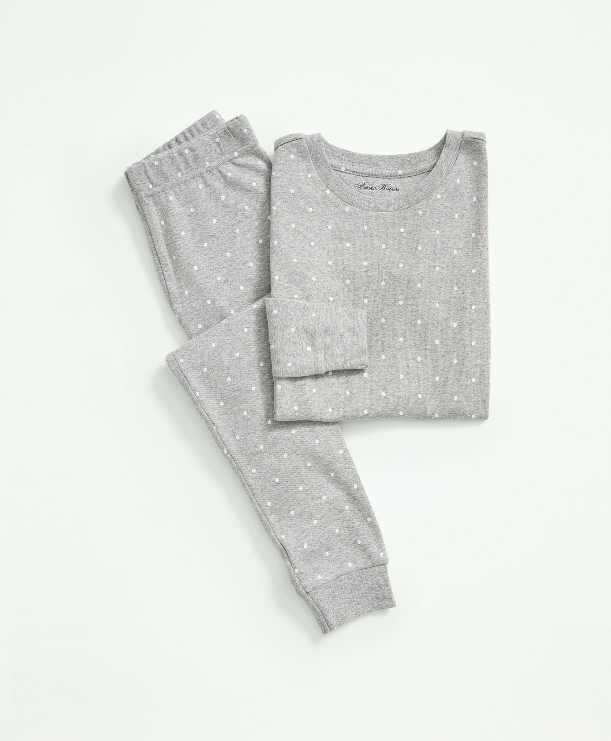 Brooks Brothers Kids Cotton Printed Pajama Set | Grey Heather | Size 8