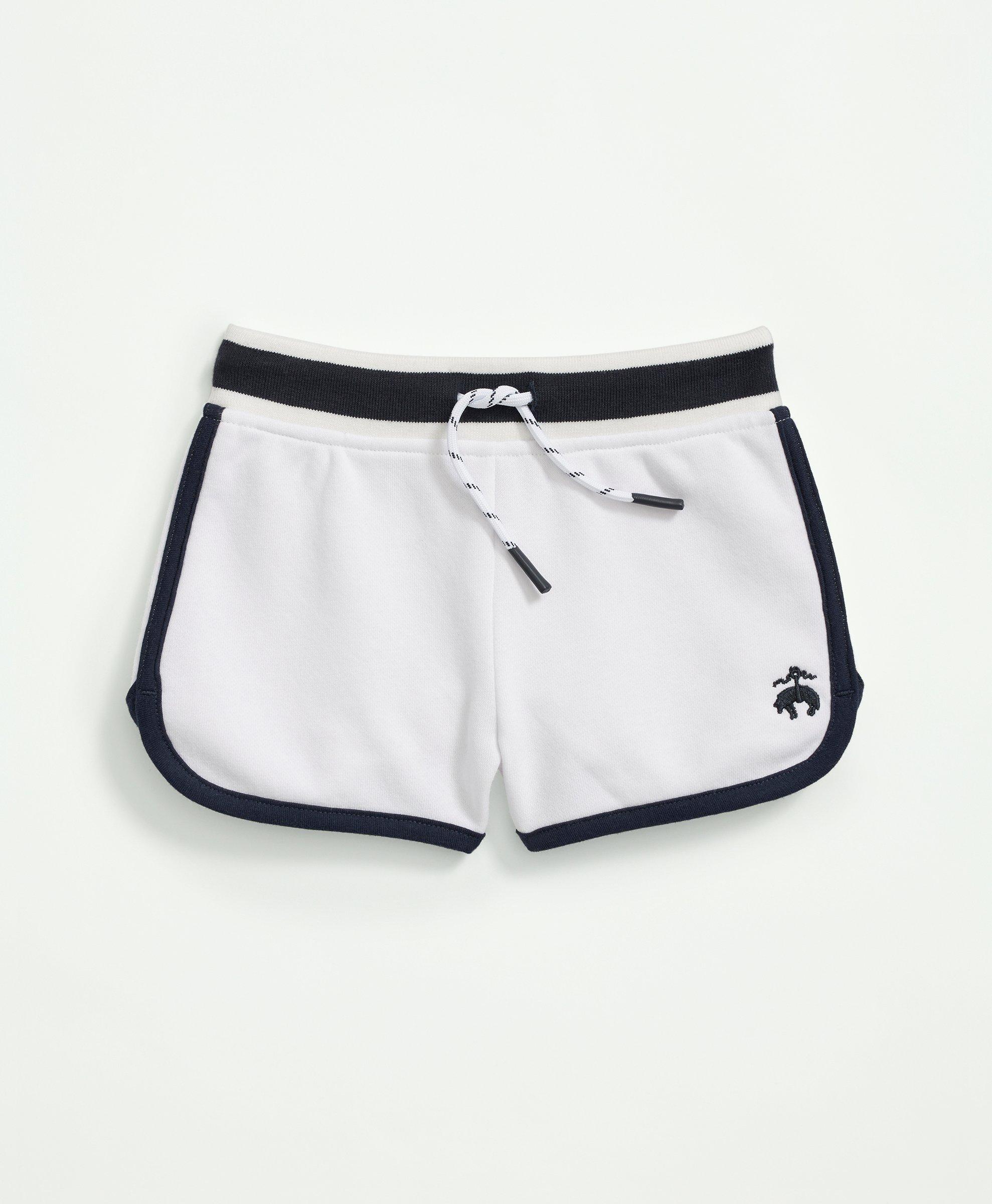 Brooks Brothers Kids'  Girls Cotton Fleece Shorts | White | Size 4