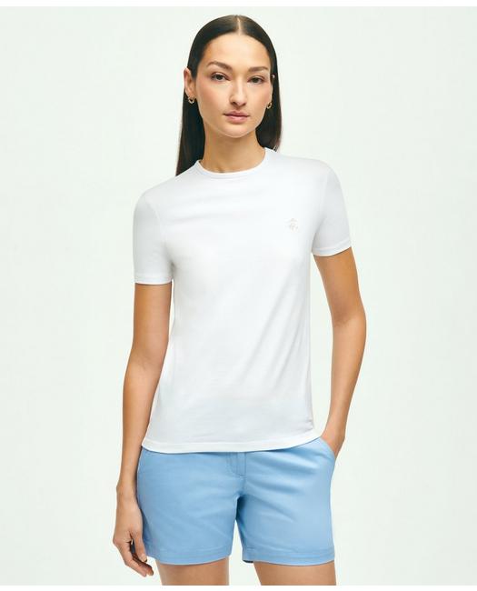 Brooks Brothers Cotton Jersey Crewneck T-shirt | White | Size Large