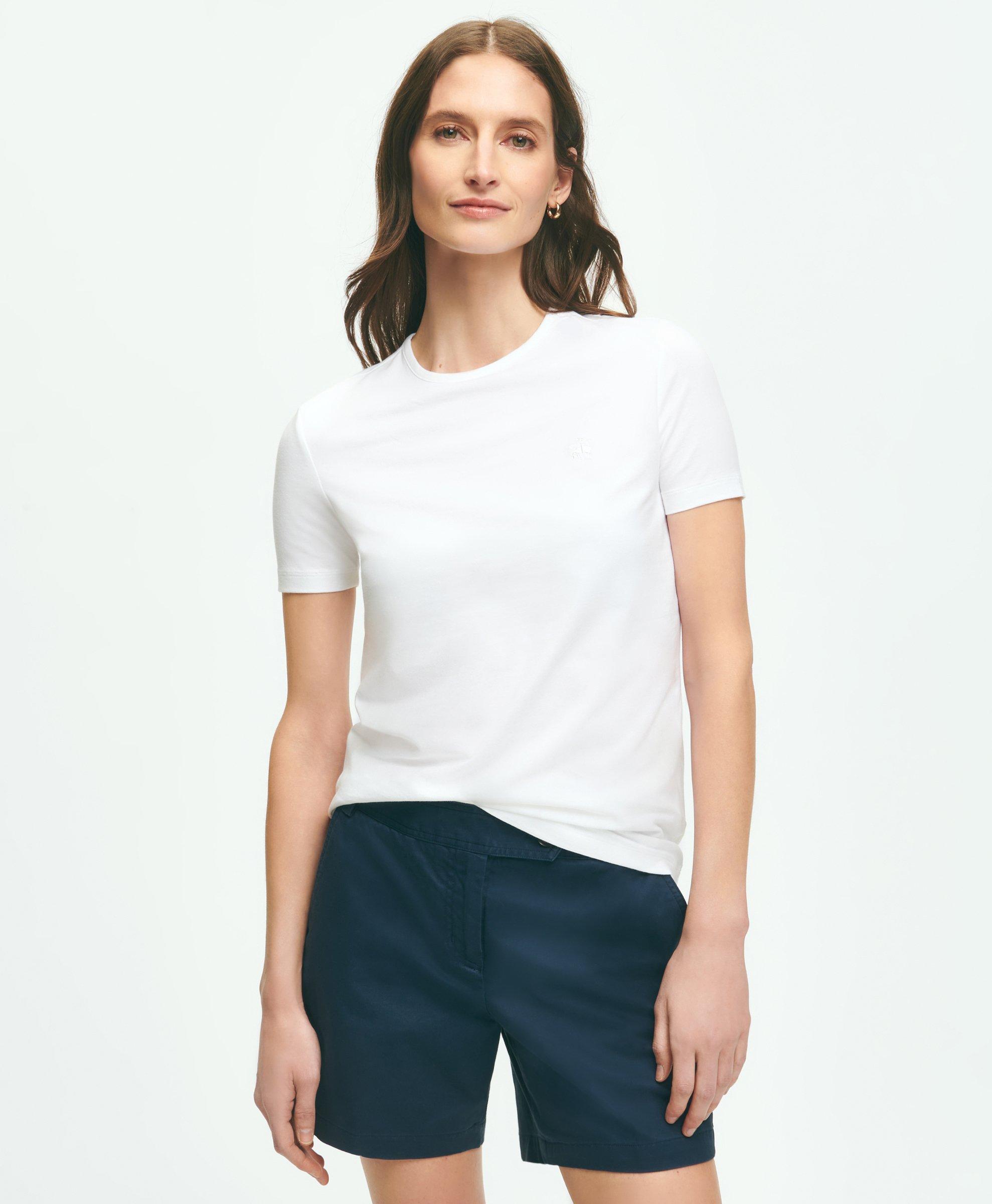 Brooks Brothers Cotton Jersey Crewneck T-shirt | White | Size Large