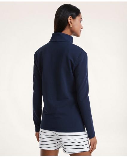 French Terry Mock Neck Top with Kangaroo Pocket