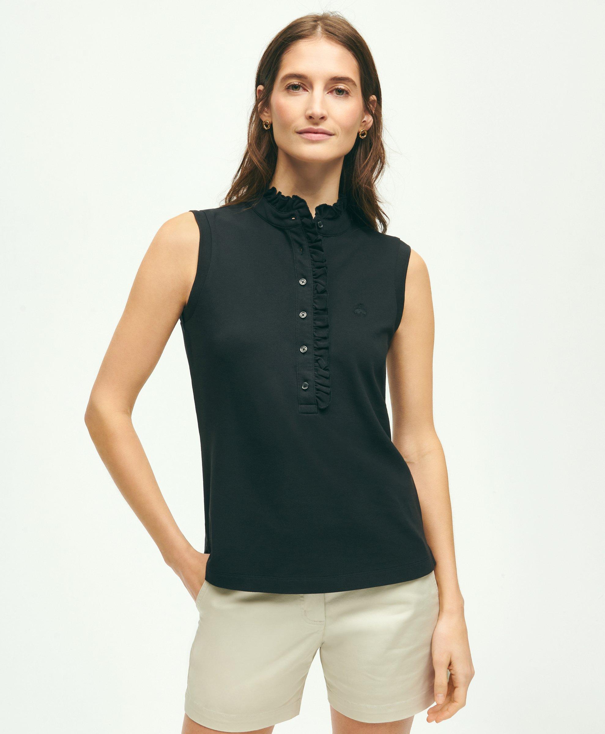 Brooks Brothers Supima Cotton Ruffle Pique Polo Shirt | Black | Size Small