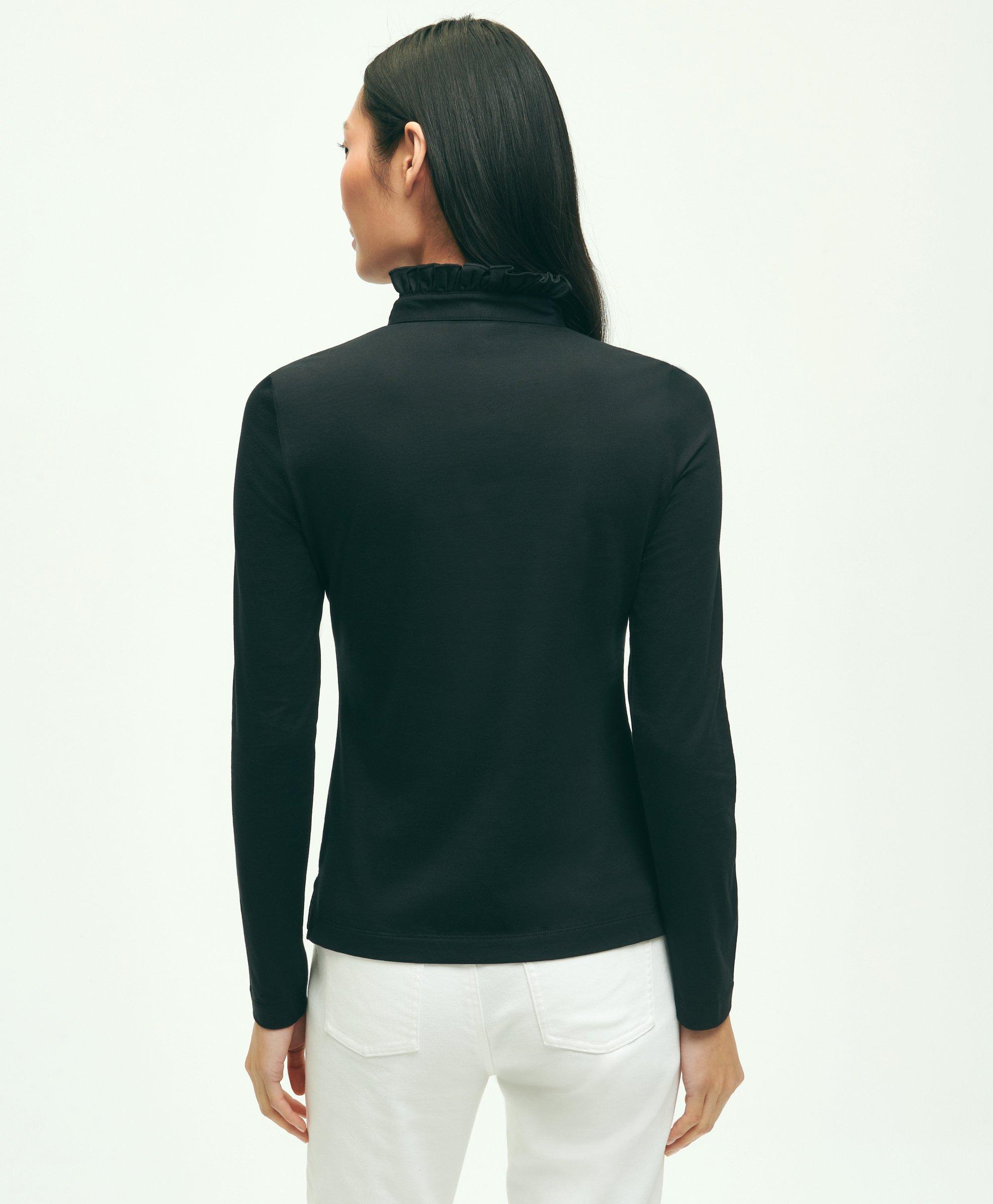Cotton Ruffled Henley Shirt