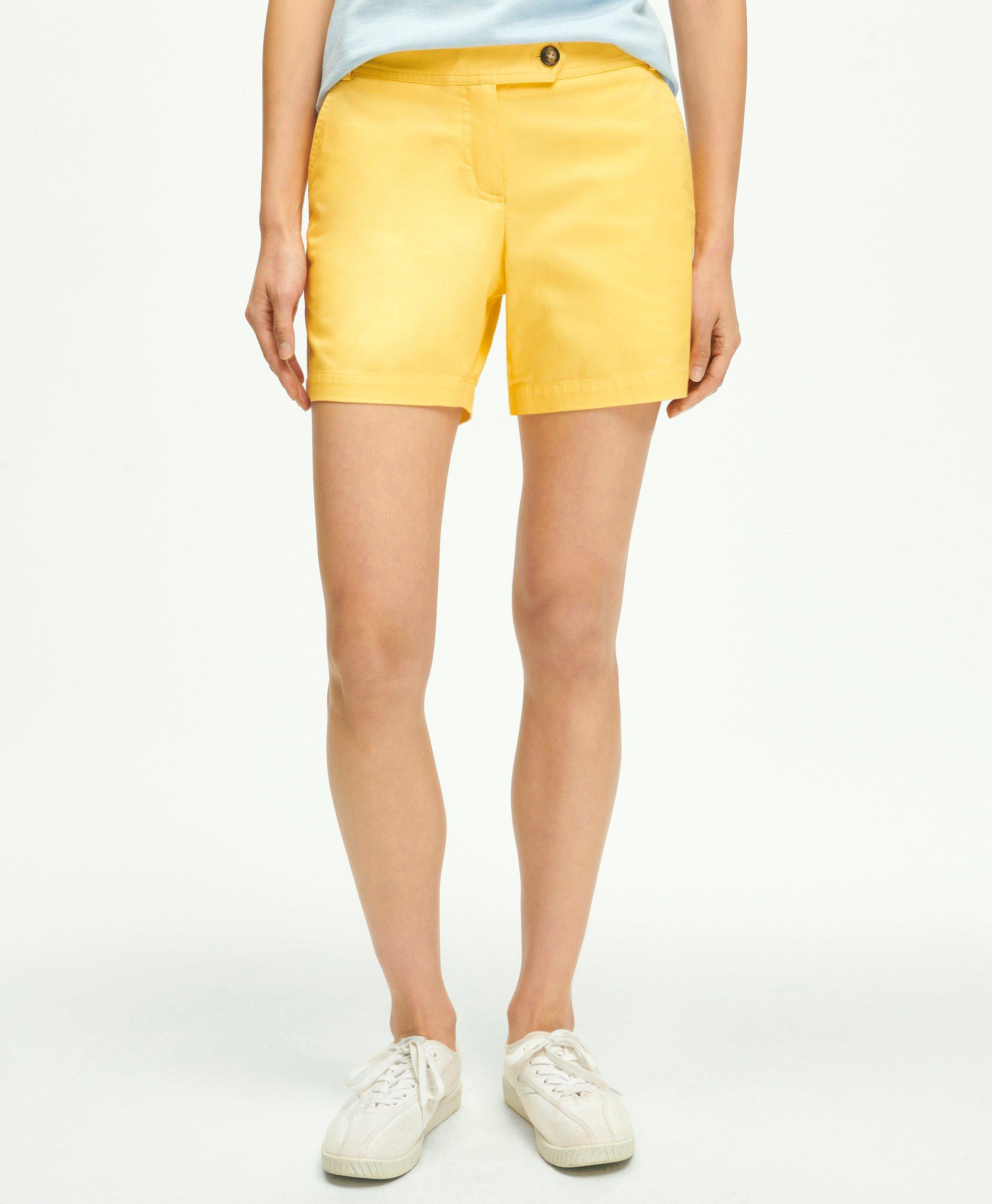 Brooks Brothers Stretch Cotton Twill Shorts | Medium Yellow | Size 12