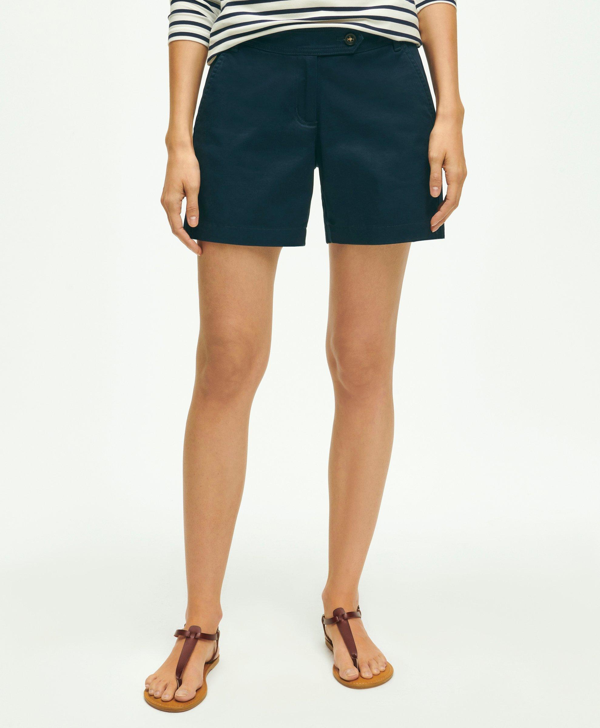 Brooks Brothers Stretch Cotton Twill Shorts | Navy | Size 8