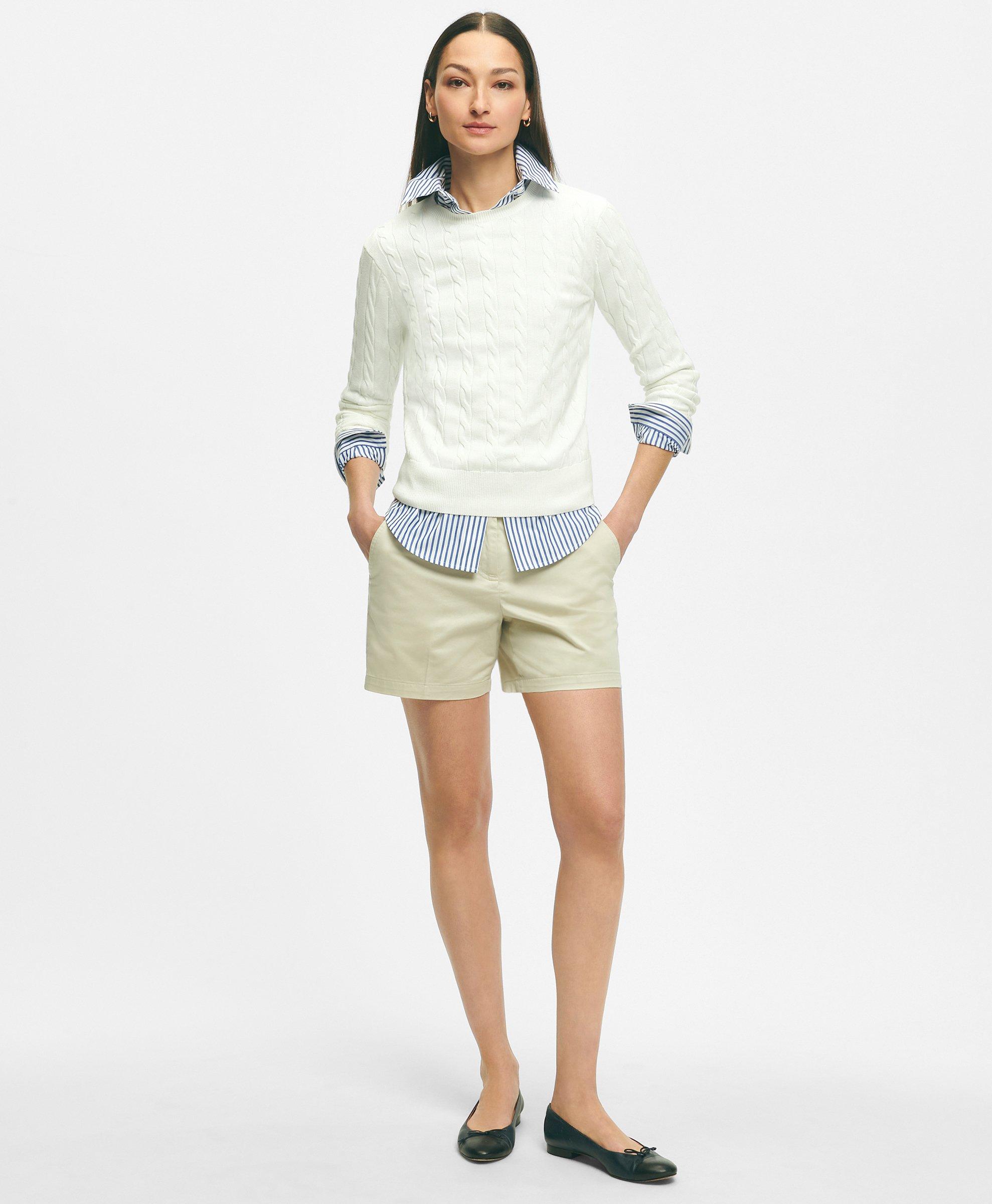 Stretch Cotton Twill Shorts
