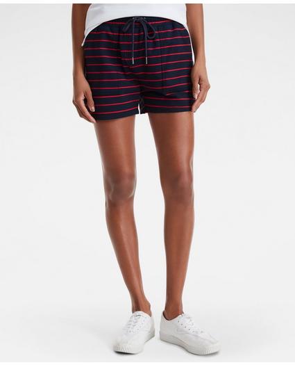 French Terry Striped Drawstring Shorts