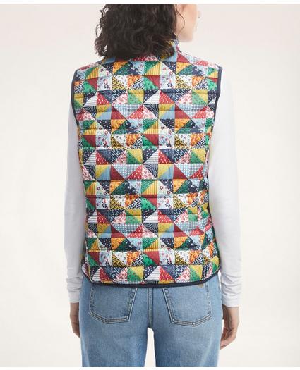 Reversible Water-Repellent Patchwork Puffer Vest