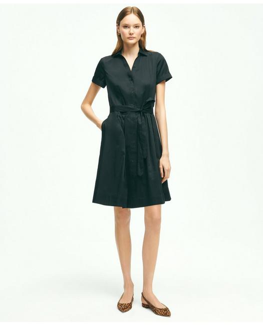 Brooks Brothers Belted Shirt Dress | Black | Size 6