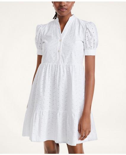 Cotton Tiered Eyelet Dress