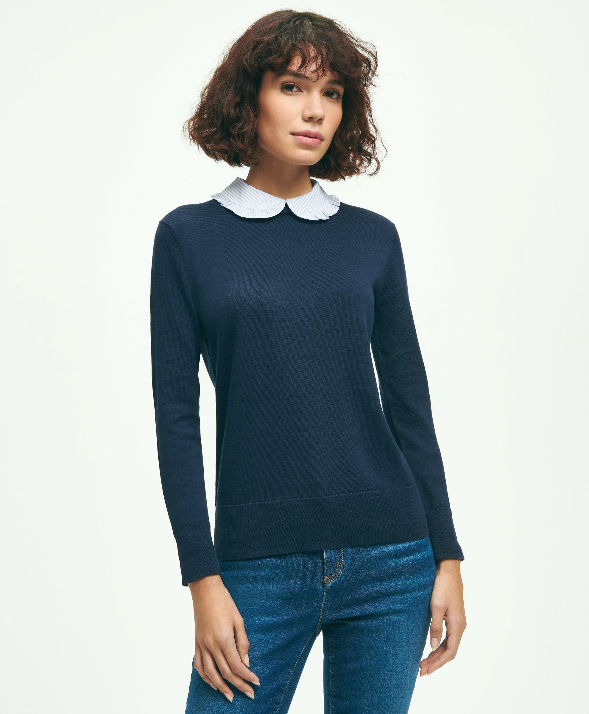 Vintage-Inspired Tennis V-Neck Sweater in Supima® Cotton