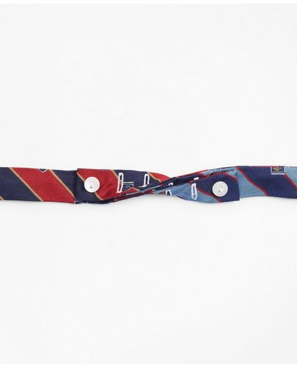 Rugby Stripe with Fleece Shield Reversible Bow Tie