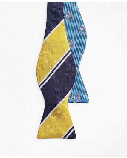Crest with Stripe Reversible Bow Tie