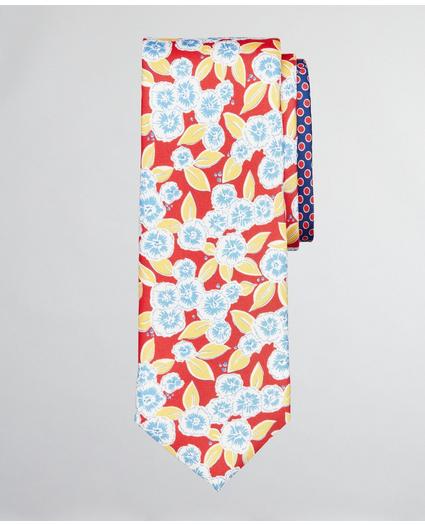 Floral with Dots Print Tie
