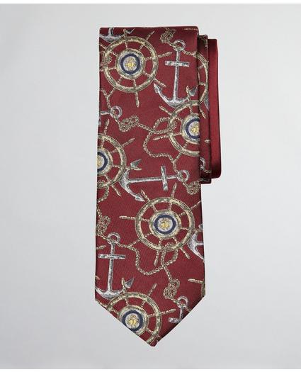 Limited Edition Archival Collection Nautical Motif Silk Tie