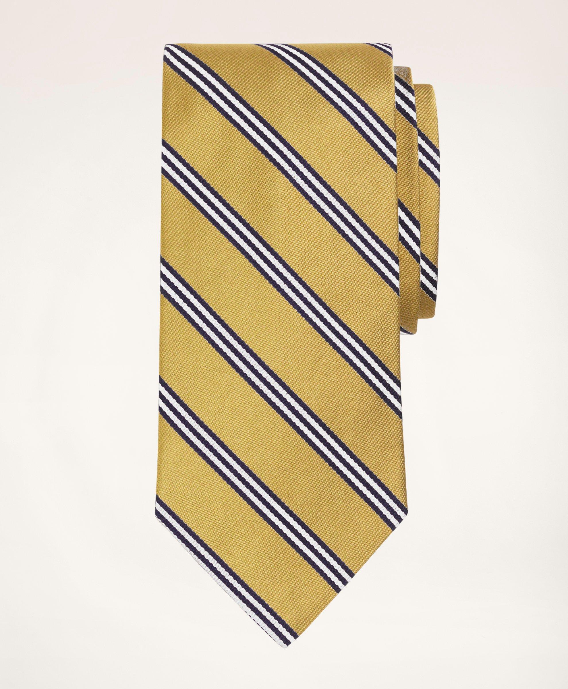 Brooks Brothers Mini Rep Tie | Gold | Size Regular