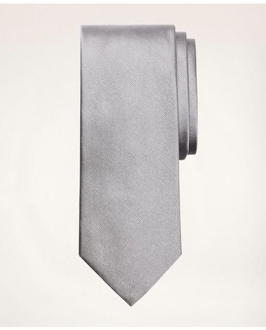 Brooks Brothers Solid Rep Tie | Silver | Size Regular