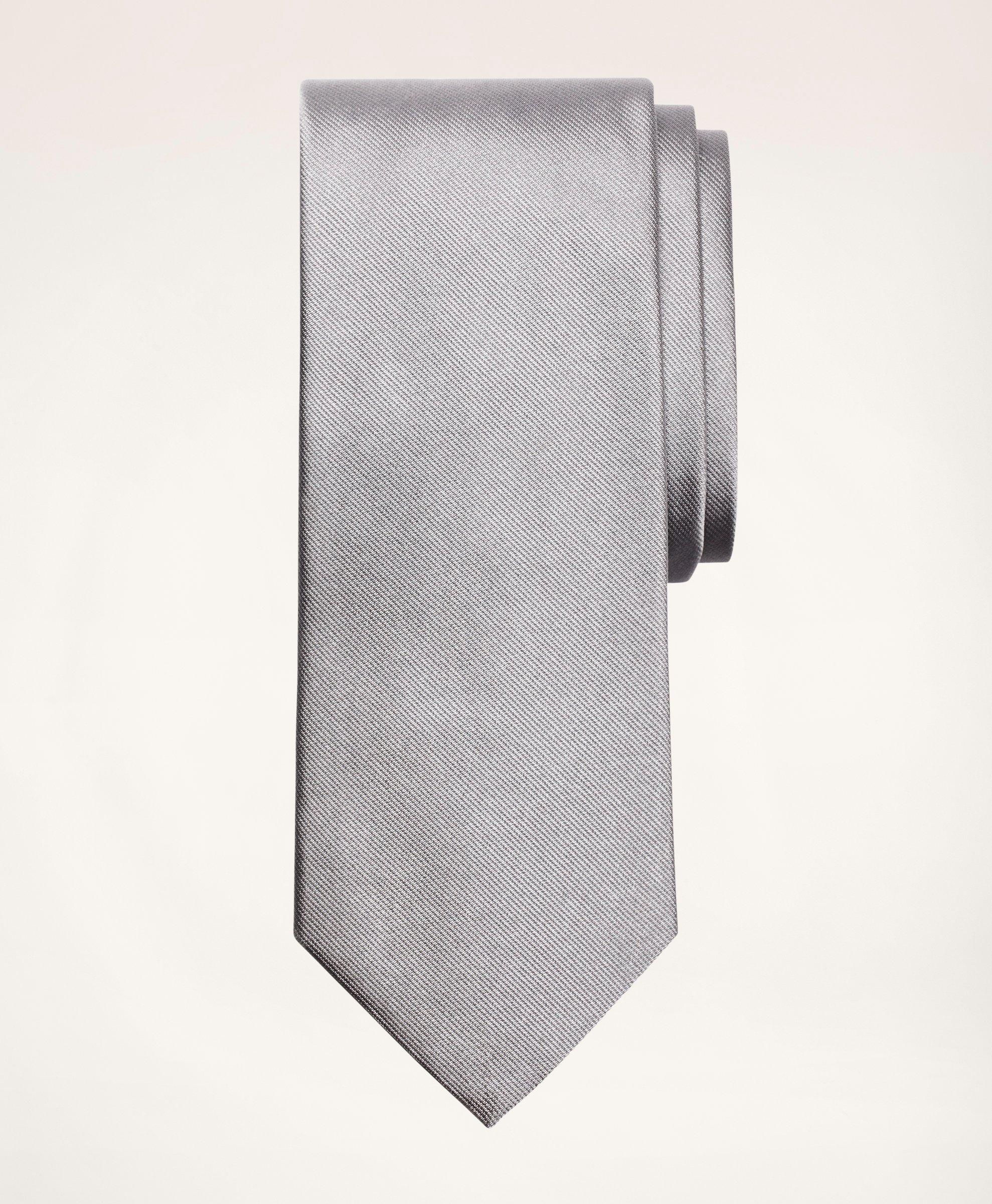 Brooks Brothers Solid Rep Tie | Silver | Size Regular