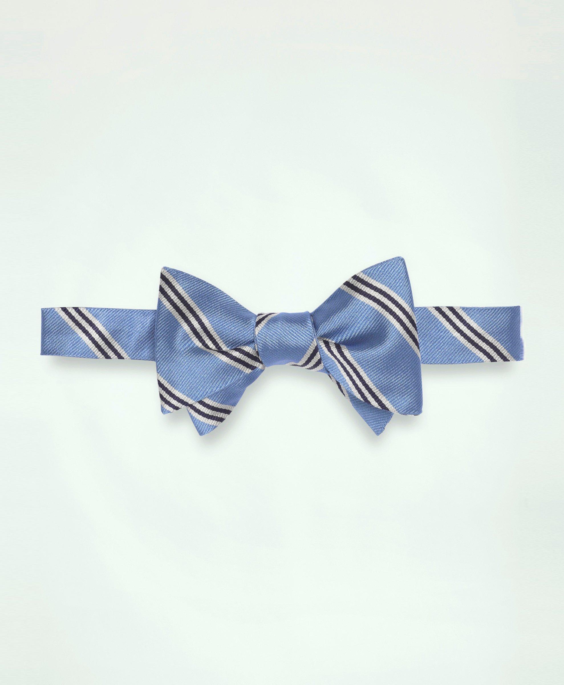 Brooks Brothers Mini Stripe Bow Tie | Light Blue