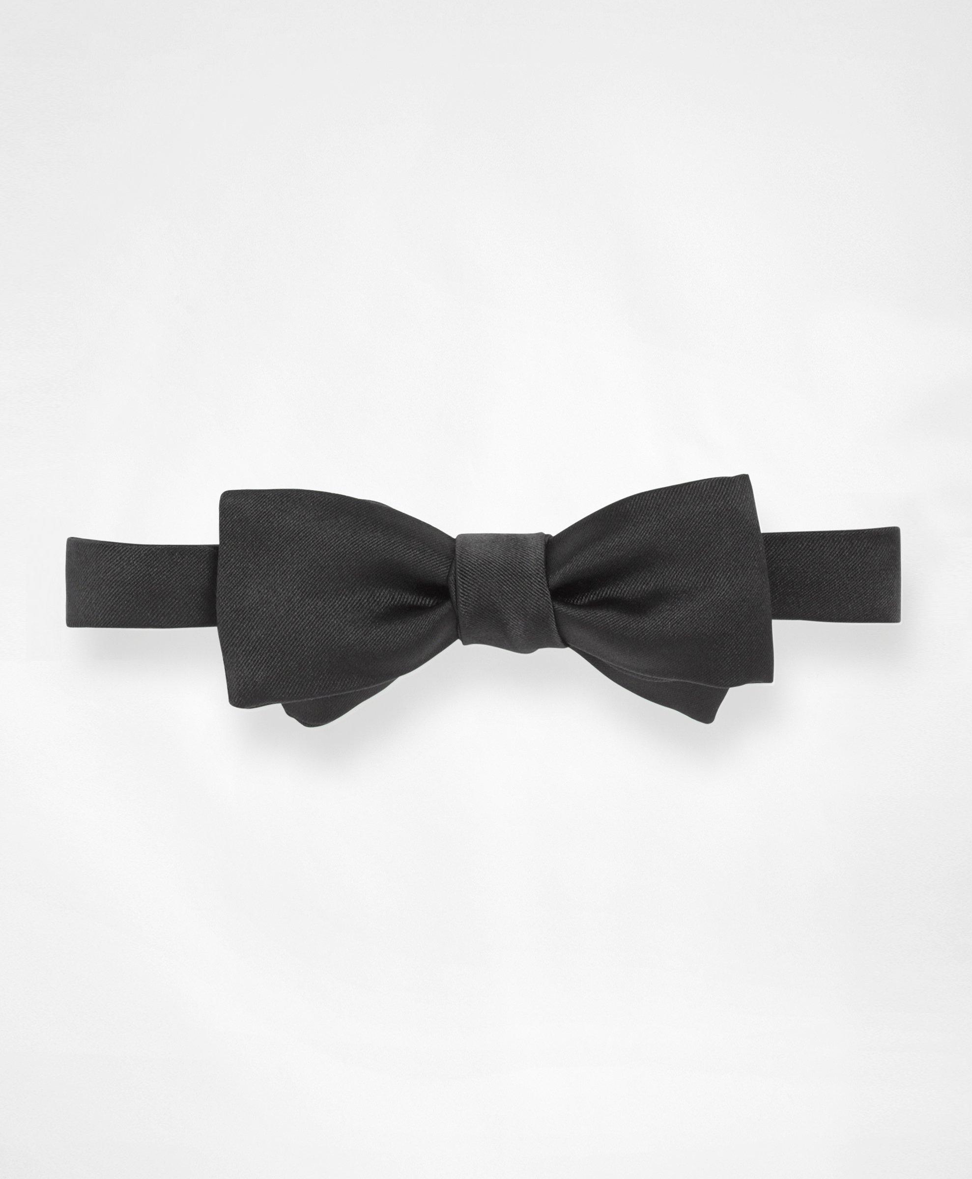 Brooks Brothers Square End Satin Pre-tied Bow Tie | Black