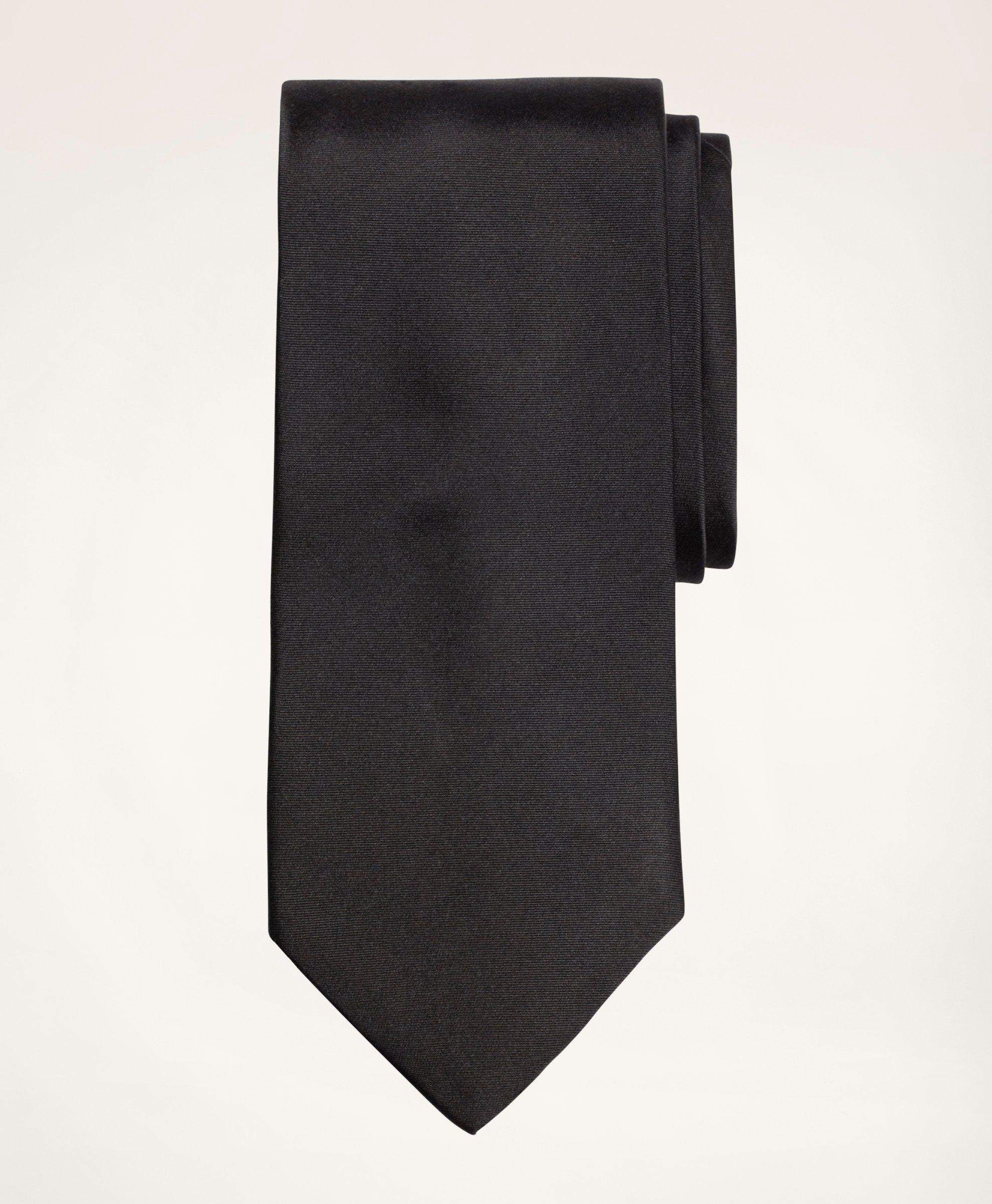 Brooks Brothers Formal Silk Satin Tie | Black | Size Regular