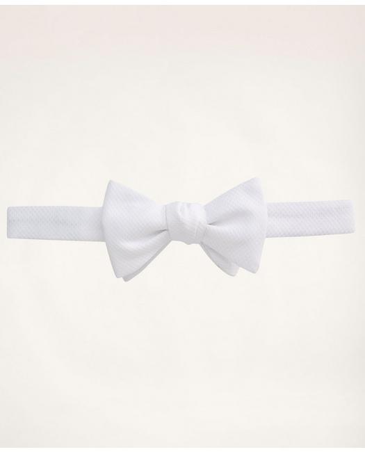 Brooks Brothers Pique Pre-tied Bow Tie | White